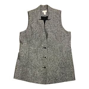 Chico's Metallic Silvery Grey 3 Button Vest  Size 1 (US  M / 8)